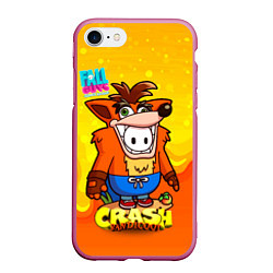Чехол iPhone 7/8 матовый Fall Guys CRASH, цвет: 3D-малиновый