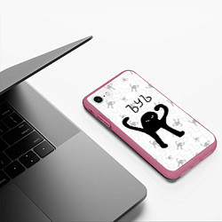 Чехол iPhone 7/8 матовый ЪУЪ СЪУКА, цвет: 3D-малиновый — фото 2