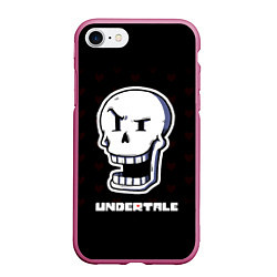 Чехол iPhone 7/8 матовый UNDERTALE, цвет: 3D-малиновый