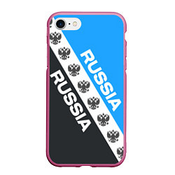 Чехол iPhone 7/8 матовый RUSSIA SPORT, цвет: 3D-малиновый