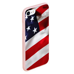 Чехол iPhone 7/8 матовый США USA, цвет: 3D-светло-розовый — фото 2