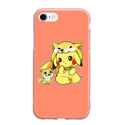 Чехол iPhone 7/8 матовый Pikachu Pika Pika, цвет: 3D-светло-розовый