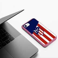 Чехол iPhone 7/8 матовый Atletico Madrid, цвет: 3D-малиновый — фото 2