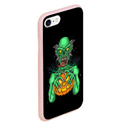 Чехол iPhone 7/8 матовый Halloween Zombie, цвет: 3D-светло-розовый — фото 2