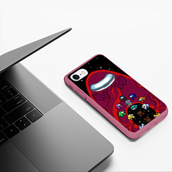 Чехол iPhone 7/8 матовый Impostor Monster, цвет: 3D-малиновый — фото 2
