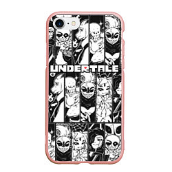 Чехол iPhone 7/8 матовый UNDERTALE, цвет: 3D-светло-розовый