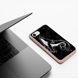 Чехол iPhone 7/8 матовый Космический Кит, цвет: 3D-светло-розовый — фото 2