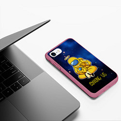 Чехол iPhone 7/8 матовый Among Us Space, цвет: 3D-малиновый — фото 2