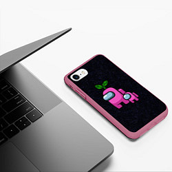 Чехол iPhone 7/8 матовый Among us Pink kid Pink, цвет: 3D-малиновый — фото 2
