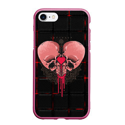 Чехол iPhone 7/8 матовый Halloween love, цвет: 3D-малиновый