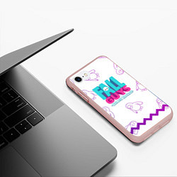 Чехол iPhone 7/8 матовый Fall Guys, цвет: 3D-светло-розовый — фото 2
