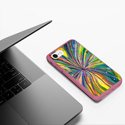 Чехол iPhone 7/8 матовый Watercolor, цвет: 3D-малиновый — фото 2