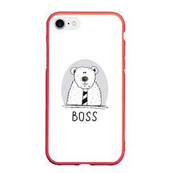 Чехол iPhone 7/8 матовый Boss, цвет: 3D-красный