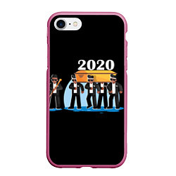 Чехол iPhone 7/8 матовый 2020 не спасти, цвет: 3D-малиновый