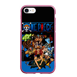 Чехол iPhone 7/8 матовый One Piece, цвет: 3D-малиновый