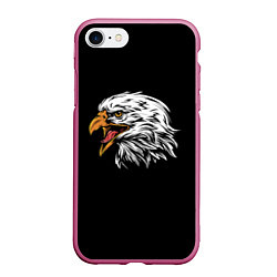 Чехол iPhone 7/8 матовый Орёл, цвет: 3D-малиновый