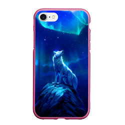 Чехол iPhone 7/8 матовый Одинокий Волк, цвет: 3D-малиновый