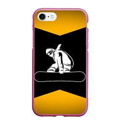 Чехол iPhone 7/8 матовый Сноубордист, цвет: 3D-малиновый