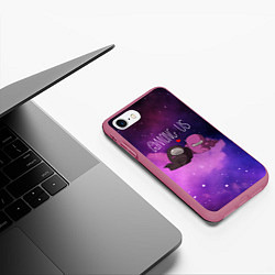 Чехол iPhone 7/8 матовый Among Us Love Z, цвет: 3D-малиновый — фото 2