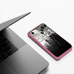 Чехол iPhone 7/8 матовый 2021, цвет: 3D-малиновый — фото 2