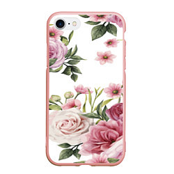 Чехол iPhone 7/8 матовый Розовые розы