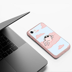 Чехол iPhone 7/8 матовый Мем, цвет: 3D-светло-розовый — фото 2