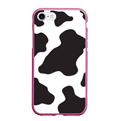 Чехол iPhone 7/8 матовый Корова, цвет: 3D-малиновый