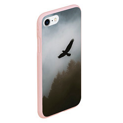 Чехол iPhone 7/8 матовый Орёл над лесом, цвет: 3D-светло-розовый — фото 2