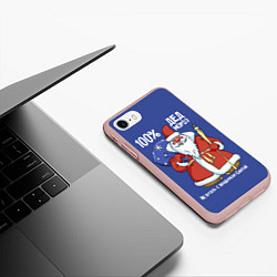 Чехол iPhone 7/8 матовый 100% Дед Мороз, цвет: 3D-светло-розовый — фото 2