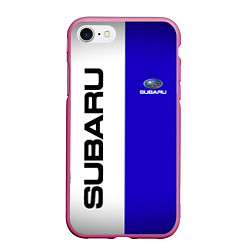 Чехол iPhone 7/8 матовый SUBARUСубару, цвет: 3D-малиновый