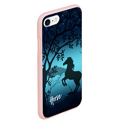 Чехол iPhone 7/8 матовый Конь, цвет: 3D-светло-розовый — фото 2