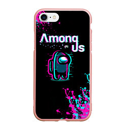 Чехол iPhone 7/8 матовый Among Us, цвет: 3D-светло-розовый