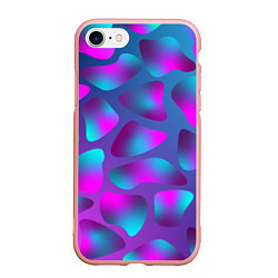 Чехол iPhone 7/8 матовый Неоновые капли, цвет: 3D-светло-розовый