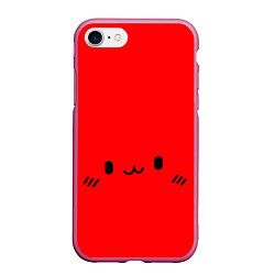 Чехол iPhone 7/8 матовый Кошка, цвет: 3D-малиновый