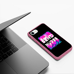 Чехол iPhone 7/8 матовый Send Nudes, цвет: 3D-малиновый — фото 2
