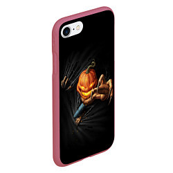 Чехол iPhone 7/8 матовый Jack Skellington, цвет: 3D-малиновый — фото 2