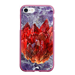 Чехол iPhone 7/8 матовый Роза инков, цвет: 3D-малиновый