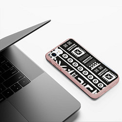 Чехол iPhone 7/8 матовый Этнический узор, цвет: 3D-светло-розовый — фото 2