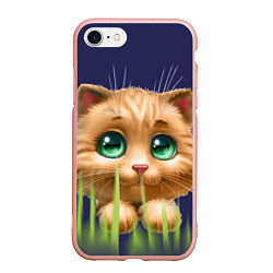 Чехол iPhone 7/8 матовый Зелёная трава, цвет: 3D-светло-розовый