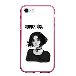 Чехол iPhone 7/8 матовый Doomer Girl, цвет: 3D-малиновый
