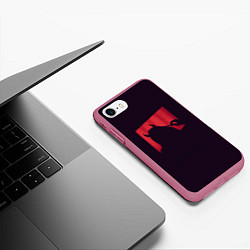 Чехол iPhone 7/8 матовый Дьяволица, цвет: 3D-малиновый — фото 2