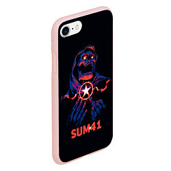 Чехол iPhone 7/8 матовый Sum 41 череп, цвет: 3D-светло-розовый — фото 2