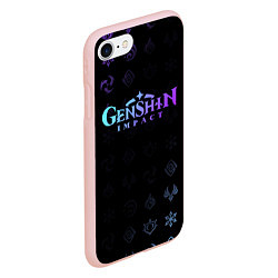 Чехол iPhone 7/8 матовый GENSHIN IMPACT, цвет: 3D-светло-розовый — фото 2