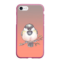 Чехол iPhone 7/8 матовый Акварельная птица на ветке