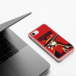 Чехол iPhone 7/8 матовый Megumin, цвет: 3D-светло-розовый — фото 2