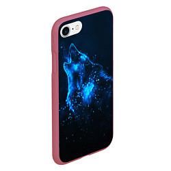 Чехол iPhone 7/8 матовый Космический Волк, цвет: 3D-малиновый — фото 2