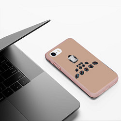 Чехол iPhone 7/8 матовый Тетрадь смерти, цвет: 3D-светло-розовый — фото 2