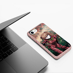 Чехол iPhone 7/8 матовый Аска Евангелион, цвет: 3D-светло-розовый — фото 2