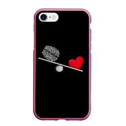 Чехол iPhone 7/8 матовый Слушай Сердце, цвет: 3D-малиновый