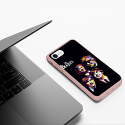 Чехол iPhone 7/8 матовый The Beatles, цвет: 3D-светло-розовый — фото 2